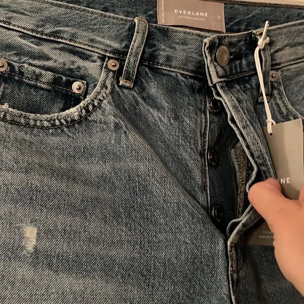 New Everlane The 90’s Cheeky Jean Light Wash Button Fly Size 33 Ankle - Picture 2 of 6